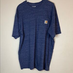 Carhartt Loose Fit Blue Pocket T-Shirt Men’s Workwear Logo Tee - Size L